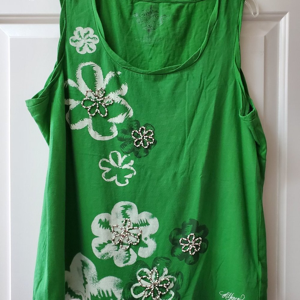 TOMMY HILFIGER GREEN BEADED TOP